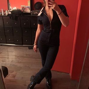 WeWoreWhat denim jumpsuit